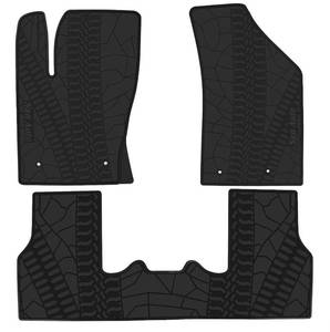 lot 8922 image: San Auto Car Floor Mat Custom Fit for Jeep Compass 2017 2018 2019 2020 2021 2022 2023 2024 Full Black Rubber Auto Floor Liners Mat Set All Weather Protection Heavy Duty Odorless
