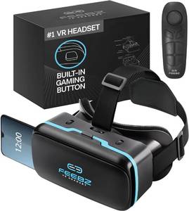 lot 8954 image: VR Headset for iPhone & Android  Android Remote 1.0 - for Kids  with Links to 3D VR Videos  VR Games for Android  Virtual Reality Goggles Set for Phones 4.5-6.5 �� Black