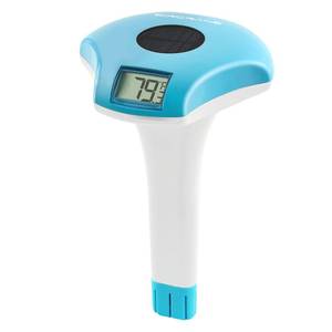 lot 8955 image: Circrane Solar Digital Pool & Spa Thermometer, Weather Resistant Floating Thermometer, IPX-8 Water Proof, 10s Measuring Cycle, Solar Powered with 270 Days Battery Life, Blue