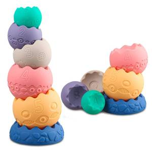 lot 8964 image: Miawow Stacking Balls Soft Toys for Babies 6 12 18 Months 1 Year Old Girls Boys - Toddlers Sensory Educational Montessori Baby Blocks - Infant Newborn Developmental Teething Learning Stacker Cups