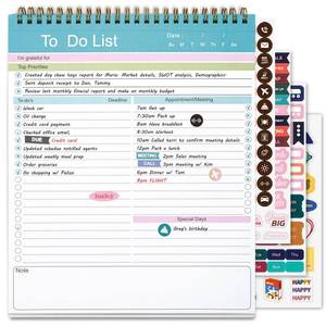 lot 8984 image: To Do List Notepad, Spiral Bound Undated Daily Planner, 52 Sheets 8.5 X 10.5 Tear Off Task Planning Pad with Checklist, For Work Office Home
