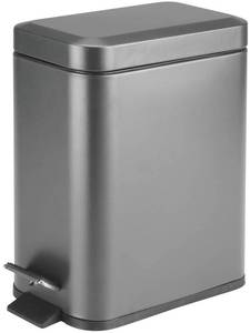 lot 8991 image: Homie Soft Close, Slim Trash Can 1.6 Gallon with Anti - Bag Slip Liner and Lid, Use as Mini Garbage Basket, Slim Dust Bin, or Decor in Bathroom, Restroom, Kitchen, or Bedroom (Graphite Gray)