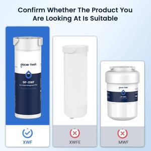 lot 19201 image: GLACIER FRESH XWF Replacement for GE XWF Refrigerator Water Filter Pack of 2