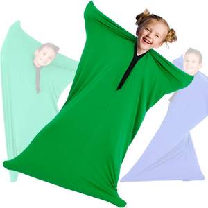 lot 19566 image: OUTREE Sensory Body Sock for Kids, Full Body Sock Provides Deep Pressure Input, Relaxing Sensory Toys for Autistic Children with A Carrying Bag (Small 39�27 Green)