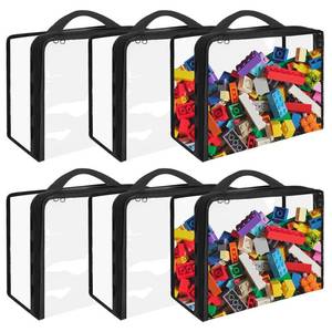 lot 20294 image: Hlimior 10 Pack Extra Large Toy Storage Bags PVC Organizing Bags with Zippered, Toy Storage Organizer with Portable Handheld��Waterproof Toy Bags for Board Games Clay, Building Blocks, Toys��Books