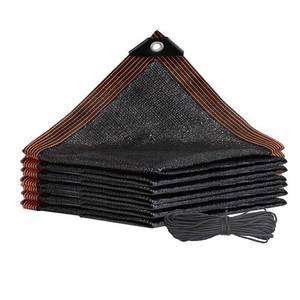 lot 20296 image: HHTHH Black Sun Mesh 80% Sunblock Shade Cloth 10ft x 10ft Taped Edge with Grommets UV Resistant Shade Sunblock Net Black Shade Cloth for Greenhouse, Parking, Garden Yard or Kennel