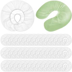 lot 20305 image: Disposable Face Cradle Covers for Massage Table Headrest Covers Fitted Massage Neck Pillow Cover, White