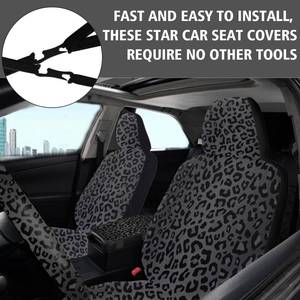 lot 20307 image: JINGSEN 2 Pieces Leopard Print Front Seat Covers ��Black Leopard Print��