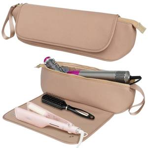 lot 20308 image: sweet lion Hair Tools Travel Bag and Heat Resistant Mat for Curling Iron,Flat Irons,and Hair Accessories, Large Waterproof Portable Hair Tools Bag with Storage Pockets and Handle