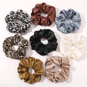 lot 20313 image: Scrunchies Hair Ties Silk Satin Scrunchy - Hair Elastics Bands Ponytail Holder Pack of Neutral Scrubchy Hair Accessories Women Girls