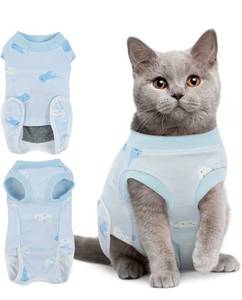 lot 20323 image: Cat Recovery Suit, Cat Onesie for Cats After Surgery, Cat Surgical Recovery Suit Male Female Neuter, Cat Pajamas Body Suit Post Surgery, Kitten Spay E-Collar Cone Alternative Anxiety Vest
