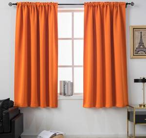 lot 20338 image: Bright Orange Curtains 54x45 Inch Length for Small Windows Blackout Short Window Drapes for Bedroom 2 Panels Thermal Insulated Room Darkening Curtains 45 Inches Long Rod Pocket