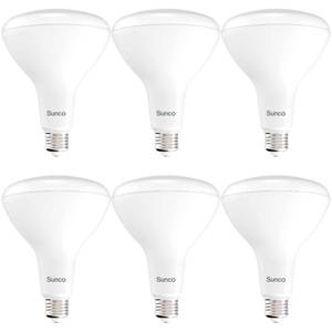 lot 31521 image: Sunco 6 Pack BR40 Light Bulb, LED Indoor Flood Light, Dimmable, 4000K Cool White, 1400 LM, E26 Base, Recessed Can Light, High Lumen, Flicker-Free - UL & Energy Star, 120W Equivalent 17W