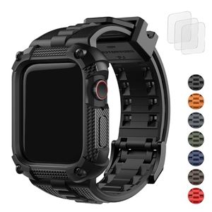 lot 31523 image: Fullmosa Watch Bands 40mm, Rugged iWatch Band Silicone with Screen Protector and Bumper Case for Men, Compatible with Apple Watch Series 654SE 2nd GenerationSE (40mm, Black)