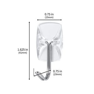 lot 31525 image: JELLYSUB Hooks, Strips, Clear Small Wire Toggle Hooks Value Pack, Organize Damage-Free Utility Hooks, Hanging Hooks Heavy Duty with Adhesive Strips, No Tools Wall Hooks for Hanging
