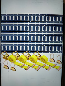 lot 9902 image: Trekassy E Track Tie-Down Rail Kit - 12 Pieces 4 Pack 5ft Horizontal E-Track Rails & 8 Etrack Accessories for Enclosed Trailers, Trailer Beds, Pickups, Trucks