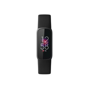 lot 9985 image: Fitbit Luxe - Graphite stainless steel - activity tracker with band - silicone - black - band size SL - Bluetooth - Retail $144.7