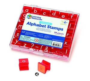 lot 10080 image: Learning Resources Lowercase Alphabet Stamps - 34 Pieces,Ages 4, Teacher Stamps, Letter Stamps for Kids, Classroom and Teacher Supplies, ABC Stamps,Letter Stamps for Kids,Back to School Supplies