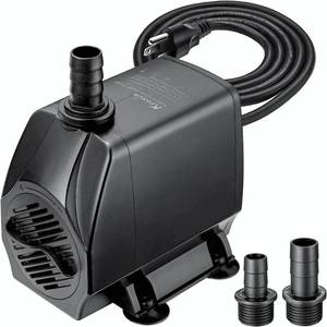 lot 10083 image: KEDSUM 880GPH Submersible Water Pump(3500LH, 100W), Ultra Quiet Water Pump with 11.3ft High Lift, Fountain Pump with 5.9 ft Power Cord, 3 Nozzles for Fish Tank, Pond, Aquarium, Hydroponics