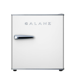 lot 9993 image: 134 Galanz 1.7 Cu ft Mini Fridge Retro, White, New, Width 17.48
