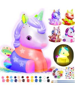 lot 9634 image: Paint Your Own Unicorn Lamp Kit, Art Supplies & Crafts Kit, DIY Night Light for Kids 6-12, Diamond Set for girl 8-12, Painting Kit for Girls Boys, Toy Child Birthday Gift Ages 3 4 5 6 7 8 9 10 11 12