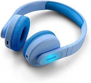 lot 9640 image: PHILIPS K4206 Kids Wireless On-Ear Headphones, Bluetooth  Cable Connection, 85dB Limit for Safer Hearing, Built-in Mic, 28 Hours Play time, Parental Controls via Headphones