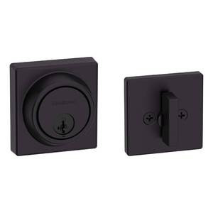 lot 9644 image: Kwikset 816 KeyControl Deadbolt Deadbolt Lock, Matte Black Round Exterior Keyed Front Entry Door, Pick Resistant SmartKey Rekey Security, Single Cylinder Dead Bolt, with Microban Protection