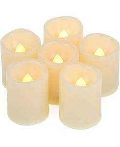 lot 9645 image: Flameless Flickering LED Votive Tealight Candles Battery Operated with Timer  6 Hours On and 18 Hours Off Per Cycle, LED Tea Light Candles for Outdoor Halloween Pumpkin Light Christmas Decorations