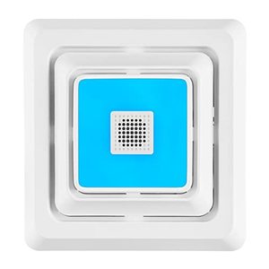 lot 9681 image: Broan-NuTone FG800RGBS Genuine Replacement Cover (Bath Fan Not Included) with ChromaComfort LED Light and Sensonic Bluetooth Speaker, Fits Select Bathroom Fan Models - Retail $89.42