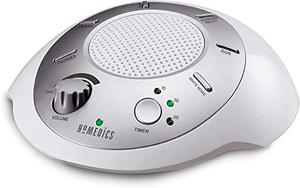 lot 9691 image: Homedics SoundSleep White Noise Sound Machine, Silver, Small Travel Sound Machine with 6 Relaxing Nature Sounds, Portable Sound Therapy for Home, Office, Nursery, Auto-Off Timer, by Homedics
