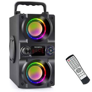lot 9695 image: Bluetooth Speaker, 40W (60W Peak) Portable Wireless Speaker with Colorful Lights, Double Subwoofer Heavy Bass, FM Radio, MP3 Player, Loud Stereo Speaker for Home Outdoor Party Camping