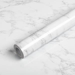 lot 9944 image: 35.4 in x118 in Marble Wallpaper Peel and Stick Granite GrayWhite Counter Top Stick Paper Removable Glossy White Wallpaper Self Adhesive Marble Wallpaper Kitchen Wallpaper Shelf Liner Paper