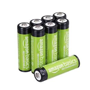 lot 9660 image: Amazon Basics 8-Count Rechargeable AA NiMH Batteries, 2000 mAh, Recharge up to 1000x Times, Pre-Charged