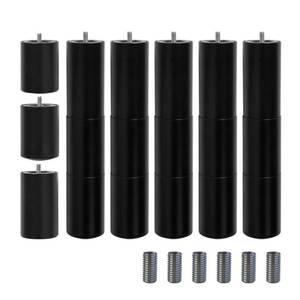 lot 9678 image: 12 Inch Adjustable Bed Legs Replacement for Adjustable Bed Base Frame, 3 in 1 Screw in Legs, M8 Threading with M10 Adapters, Set of 6 - Retail $76.84