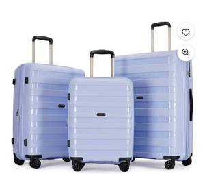 lot 9213 image: Ginza Travel 3 Piece Hardside Expandable Luggage Sets with Double Spinner Wheels