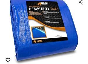 lot 9238 image: Tarp Cover Blue Waterproof 40x50 Great for Tarpaulin Canopy Tent, Boat, RV Or Pool Cover (Standard Poly Tarp 40X50)