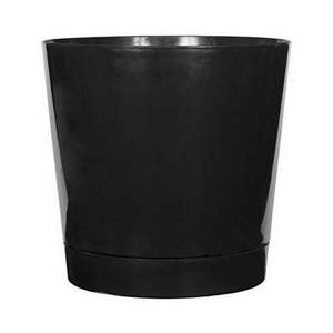 lot 9437 image: Full Depth Round Cylinder Pot Black 14-Inch