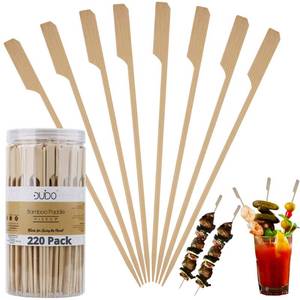 lot 10001 image: Bamboo Skewers Paddle Wooden Sticks ��  7 Inch) Eco Friendly Grill Skewers for BBQBarbecue Kebab Appetizers Fruit Kabob Fondue Satay Chocolate Fountain �� Natural Long Toothpicks Kabob