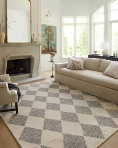 lot 9996 image: Loloi Chris Loves Julia x Francis BeigeCharcoal 2-3 x 3-9 Accent Runner Rug