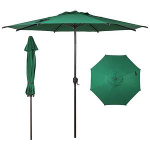 lot 9999 image: Abba Patio 9FT Lyon Outdoor Patio Umbrella Outdoor Table Umbrella with Push Button Tilt and Crank Market Umbrella 8 Sturdy Ribs UV Protection Waterproof for Garden Deck Backyard Pool Dark Green