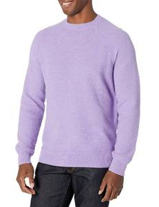 lot 10050 image: Amazon Essentials Mens Oversized-Fit Textured Cotton Crewneck Sweater, Lavender, XX-Large