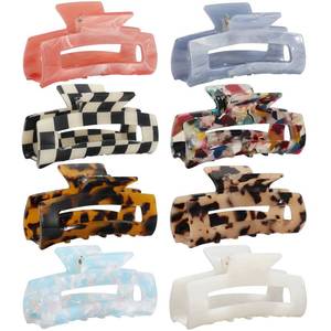 lot 10054 image: 3-Pack Medium Acrylic Butterfly Hair Clips - Leopard Print, Non-Slip Strong Hold for Women and Girls