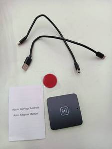 lot 10115 image: Podofo Wireless CarPlay Adapter Converts Wired to Wireless Carplay Dongle Plug &amp Play Carplay AI Box with USBType C Cables for Original Car Models with USBType C Cables 2024 Upgraded Car Play&nbsp