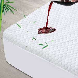 lot 9668 image: Twin Mattress Protector Waterproof Cooling Twin Size Mattress Cover Pad for Kids, Viscose Made from Bamboo Mattress Protector 3D Air Breathable Fabric, Noiseless, Fitted 8-14 inch Deep Pocket