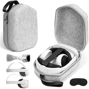 lot 9670 image: SARLAR Hard Carrying Case Compatible with Oculus Meta Quest 3Quest 2Vision Pro Official OriginalElite Strap Version VR Headset and Touch Controller Accessories, Suitable for Travel and Home Storage