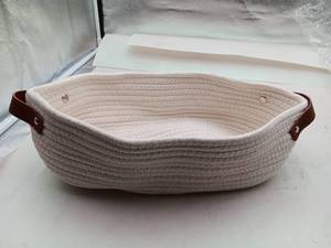 lot 9672 image: AmapleL 1 Pack Kitchen Storage Basket, 100% Cotton Round Hot Pads - Table Mats - Coasters, Table Heat Protector Pad