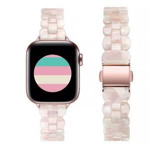 lot 9673 image: Secbolt Band Compatible with Apple Watch Band 38mm 40mm 41mm Women, Slim Resin Bracelet for iWatch Series 987654321SE, Pinkish White