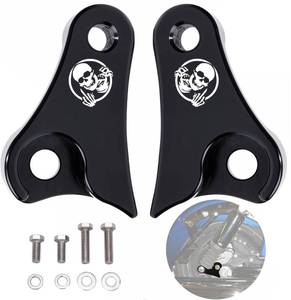 lot 9930 image: TDZ 2008-2023 Black 1 Inch Lowering Link Blocks Kit Fits for Harley Davidson Touring Street GlideRoad KingElectra GlideRoad GlideUltra LimitedSpecialCVO