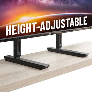 lot 9931 image: ECHOGEAR Universal Large TV Stand - Height Adjustable Base for TVs up to 77 - Wobble-Free Replacement Stand Works wAny TV Including Vizio, TCL, Samsung & More - Flat Design Compatible wSoundbars