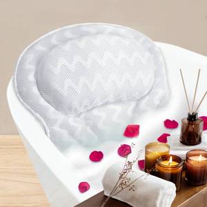 lot 9937 image: Luxury Full Body Bath Pillow for Tub - Non-Slip and Extra-Thick, Head, Neck, Shoulder and Back Support Soft and Large Comfort Bathtub Pillow Cushion Headrest Relaxation Fits Any Tub Made of 3D Mesh